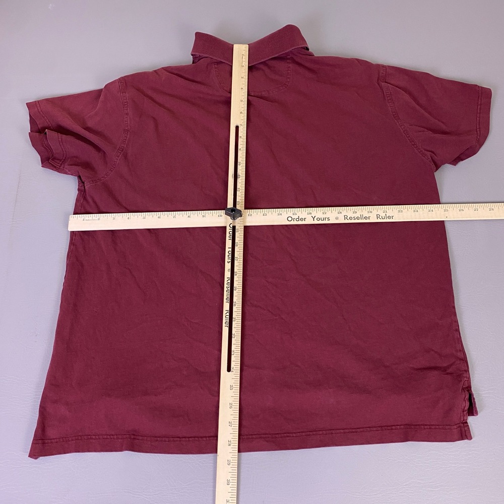 St. Johns Bay Polo Shirt Men's Size XL Maroon Burgundy Short Sleeve Cotton *Flaw - Picture 10 of 13